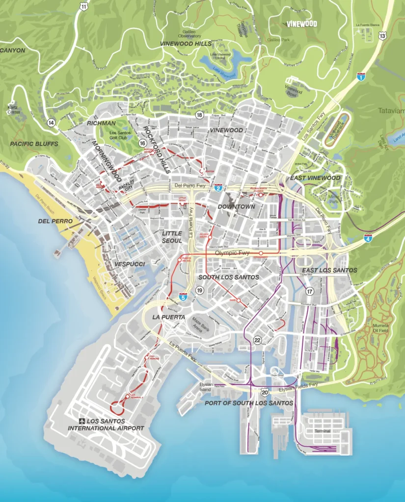 LosSantos GTAV StreetMap